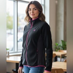RBX Black and Pink Fleece Jacket Athletic Fit